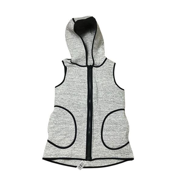 Lululemon Vest 6 Gray Insculpt Hooded Reversible Full Zip Black Sporty Jacket - Picture 1 of 10
